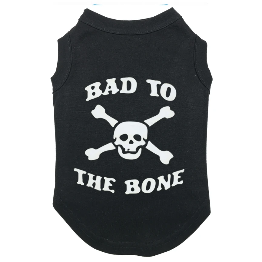 Camisetas estampado calavera BAD TO THE BONE mascotas - vista principal