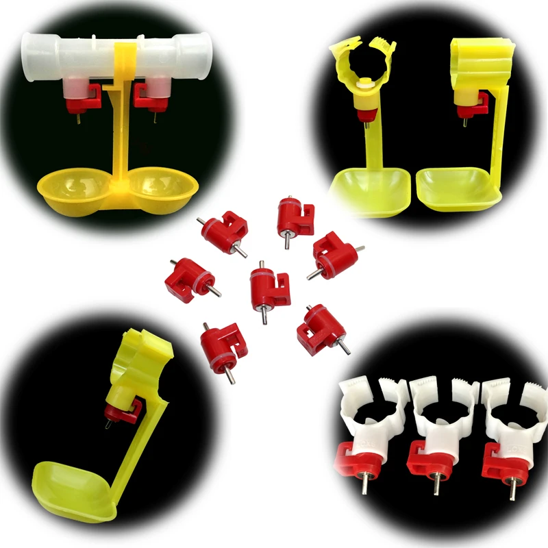 Bebedero para pezones de pollo tipo bola de aves de corral, línea de riego automático, bebedero asociado para granja de capas de asado, 50 Uds. - imagen 5