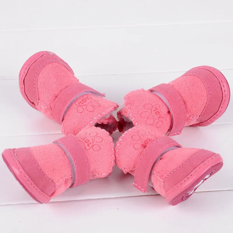 4 unids/set invierno cálido mascota perro gato zapatos para perros no-slip perro botas de nieve Chihuahua Shih Tzu zapato pequeño mediano perros - imagen 5