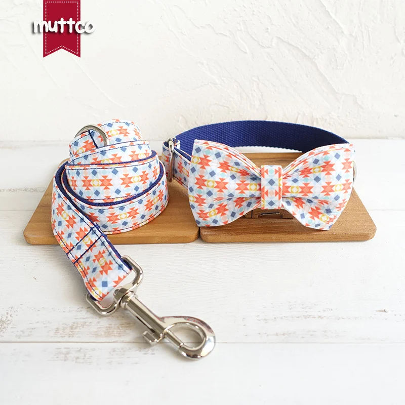 MUTTCO venta al por menor collar de estilo británico collar hecho a mano bowknot LA LANTERN moda a cuadros collar de perro conjunto de correa 5 tamaños UDC056 - imagen 5