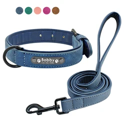 Collar personalizado de cuero con nombre para perro
