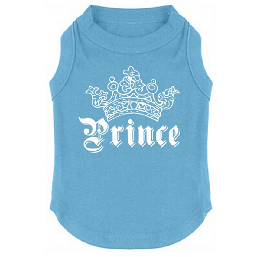 Príncipe impreso mascota cachorro ropa camisas camisetas ropa camisetas para verano para pequeño mediano grande - imagen 3