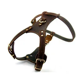 Arnés de cuero genuino para perros medianos y grandes – Ajustable y resistente