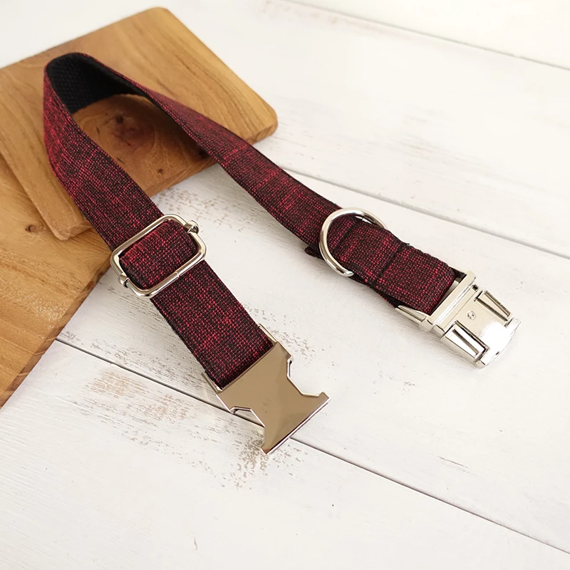 MUTTCO vende al por menor un bonito collar hecho a mano THE RED SUIT collar de perro de diseño único 5 tamaños UDC006 - imagen 2