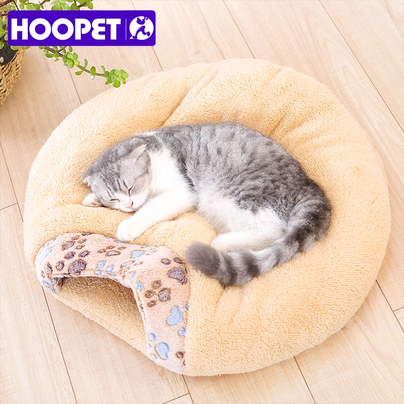 HOOPET-Casa para gatos, saco de dormir suave y cálido para mascotas, hamburguesa, perrera, cama para mascotas, tamaño S/M # K, 1 unidad - imagen 2