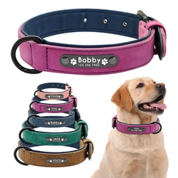 Collar de cuero personalizado para perros - con identificación