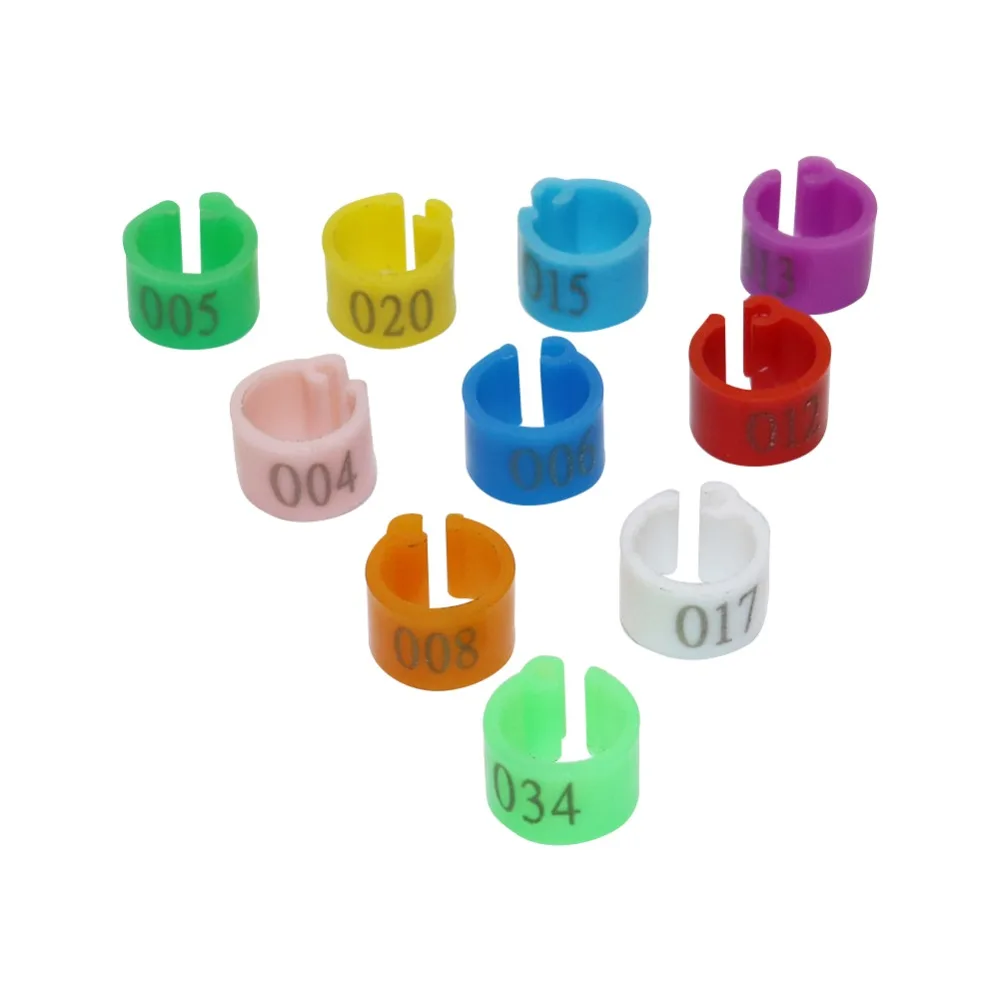 100 unids/bolsa diámetro interior 6mm pata de Paloma aves de corral paloma pájaro loro Clip anillos banda pie anillo Paloma suministros NO.001 ~ 100 - imagen 4
