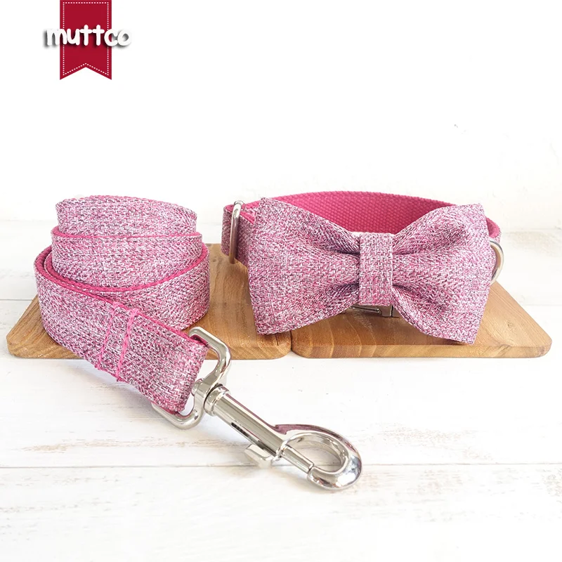 Collar de perro básico grabado MUTTCO THE PINK SUIT collares de identificación de perro personalizados para regalo de mascotas resistencia a morder 5 tamaños UDC070 - imagen 5