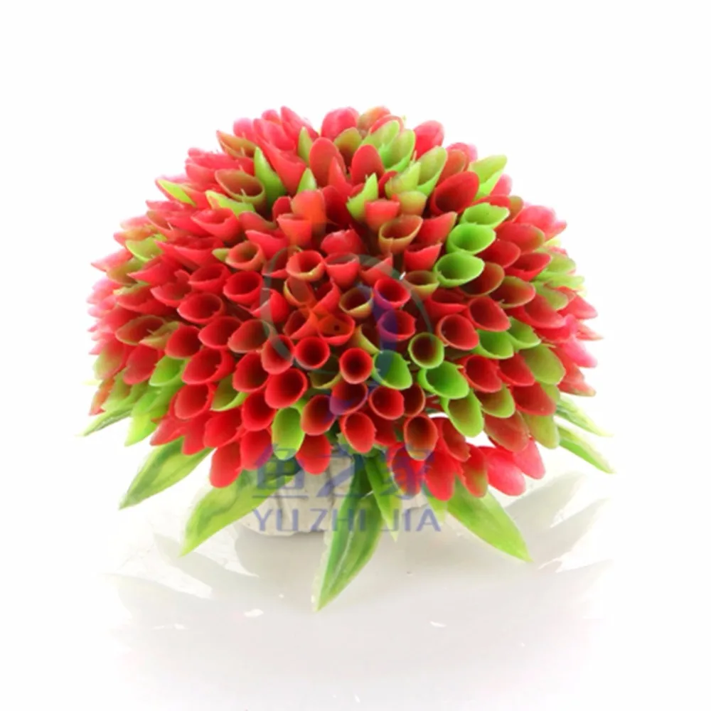 1 Uds. De hierba de plástico de alta calidad, adorno de plantas de acuario, decoración, 6 colores, hierba de agua para pecera, decoración de adorno de acuario - imagen 4