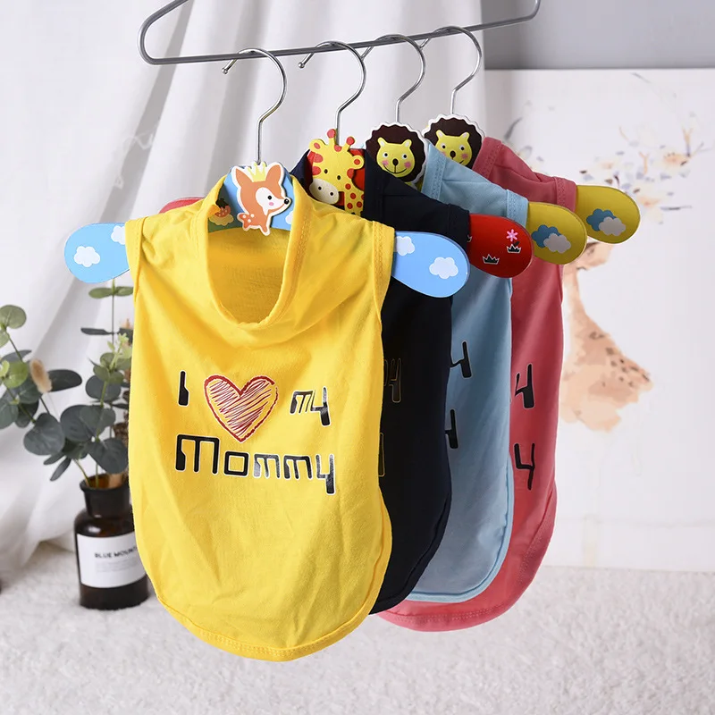 Ropa encantadora para mamá, papá, cachorro, camiseta, chaleco para perros pequeños, Shih Tzu, Pug, venta al por mayor, productos para mascotas