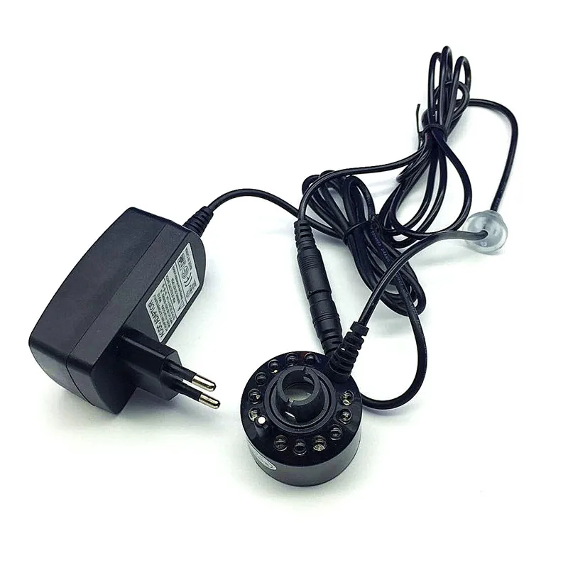 AC100-240V generador de niebla ultrasónica 12 LED atomizador de tanque de peces fuente de agua atomizador de estanque humidificador de aire incubadora humidificador 1 ud.