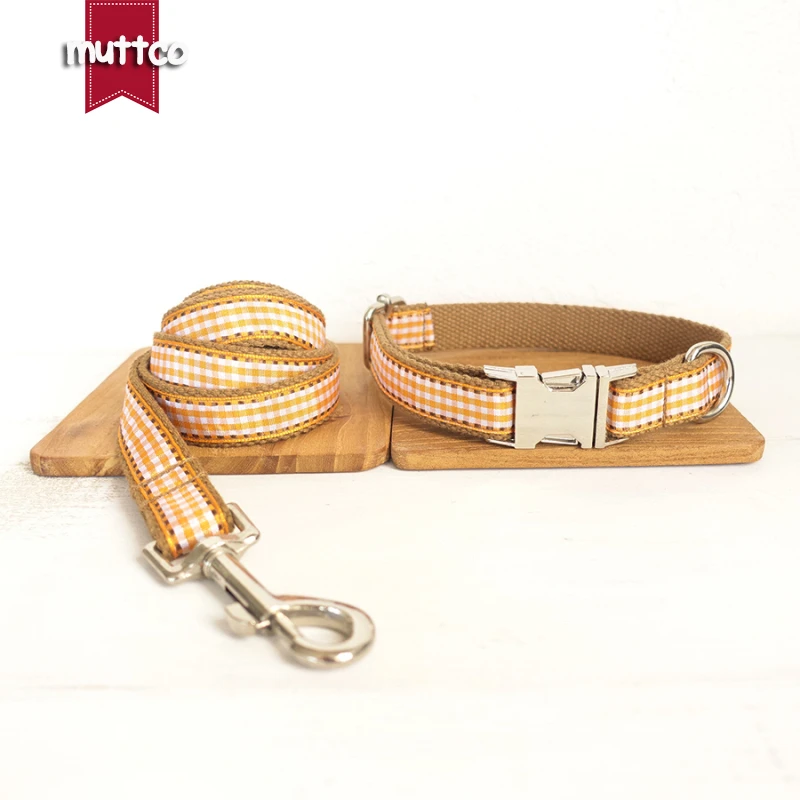 MUTTCO Collares personalizados para cachorros y mascotas con nombre, collar de venta al por menor, collar para perros grabado, collar para perros THE MARRON PLAID, 5 tamaños UDC013 - imagen 5