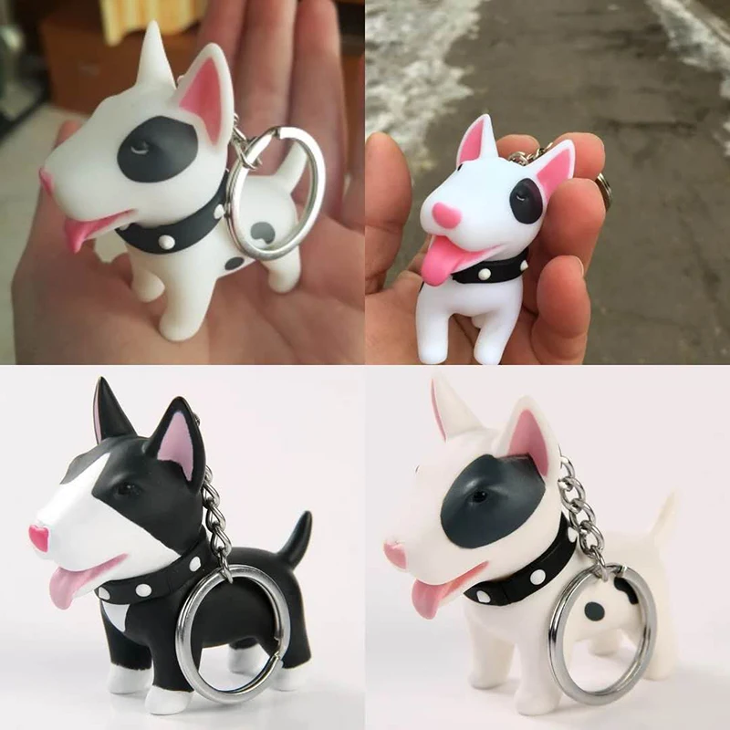 Lindo llavero de perro figuritas miniaturas Popular versátil llavero de goma adornos para el hogar para mujeres niñas regalos decorar bolsa Decoración - imagen 2