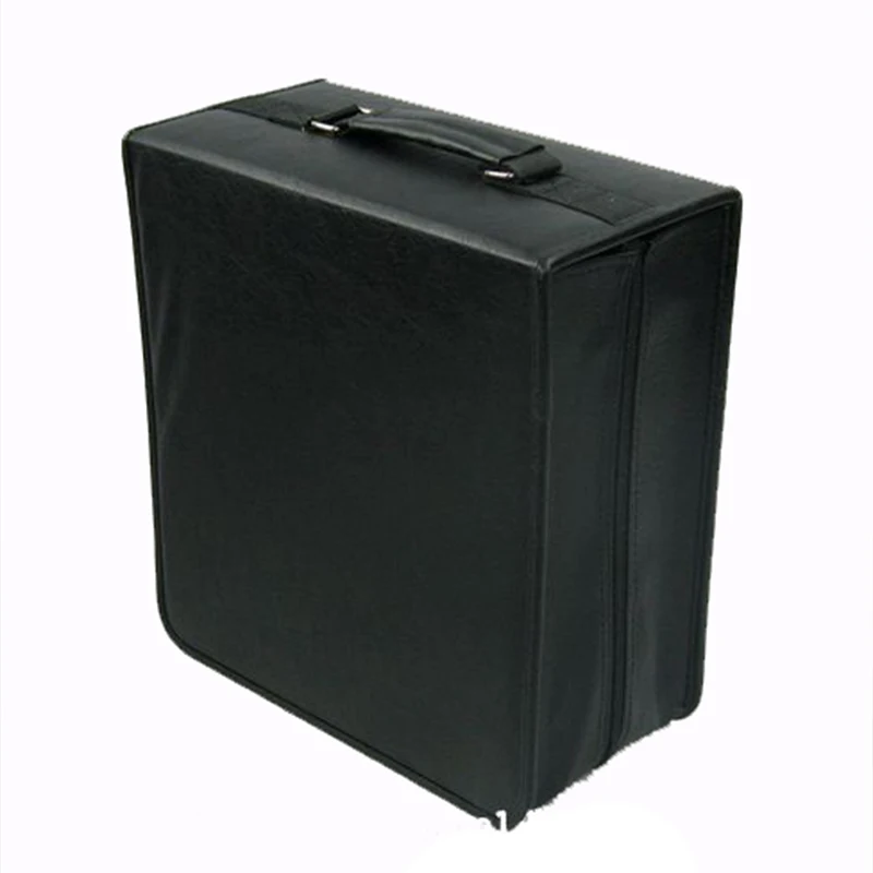 Caja de CD de negocios de cuero portátil de alta capacidad, bolsa gruesa para DVD, Estuche de transporte, organizador de viaje para el hogar y el coche, bolsa de almacenamiento - imagen 2