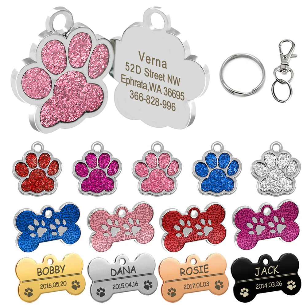 etiquetas personalizadas perros collar grabado nombre identificación mascota