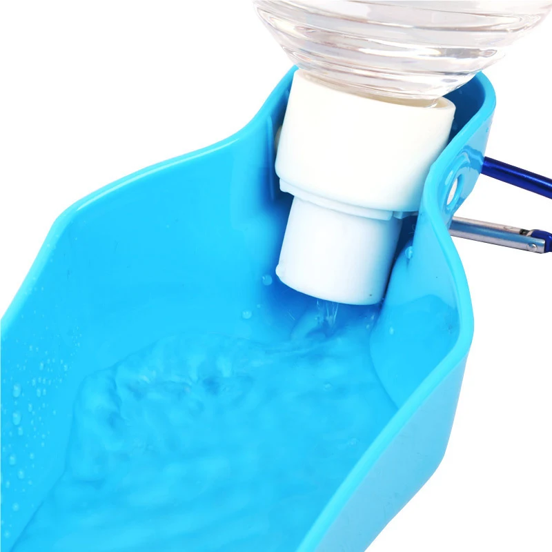 Dispensador de botella de agua para mascotas, cuenco de plástico plegable, alimentador de agua potable portátil para perros y gatos, 250ml, 500ml - imagen 4