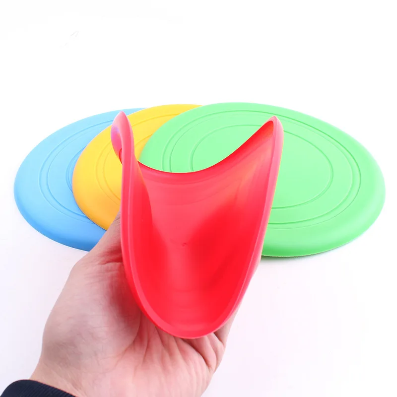 Discos voladores suaves de Gel de sílice para mascotas, platillo de juguetes para perros grandes o pequeños, tienda de mascotas, diámetro de 18CM, protección del medio ambiente, caliente - imagen 3