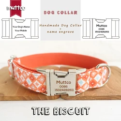 MUTTCO Collar dulce particular hecho a mano al por menor antipérdida EL BISCUIT nombre grabado collares y correas para perros 5 tamaños UDC065