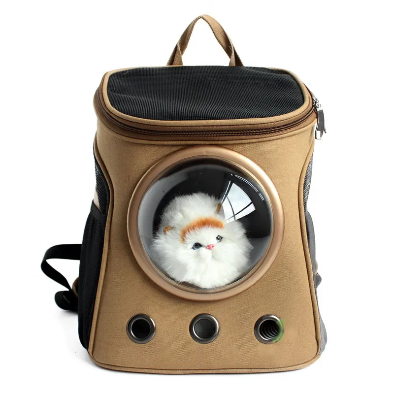 Cápsula espacial de lona de alta calidad, mochila para coche y gato, ventana de burbujas para gatito, cachorro, portadores para perros pequeños, bolsas de viaje al aire libre - imagen 3