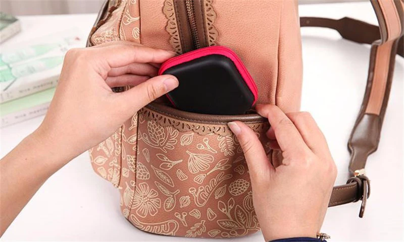 prativerdi Zipper Lock Earphone Storage Bag Protective USB Cables Container travel Organizer key Charger Case Coin Money Box3