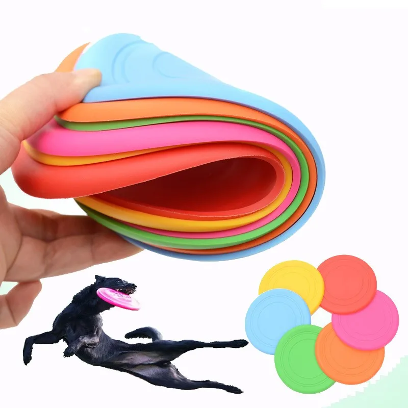 Discos voladores suaves de Gel de sílice para mascotas, platillo de juguetes para perros grandes o pequeños, tienda de mascotas, diámetro de 18CM, protección del medio ambiente, caliente - imagen 4