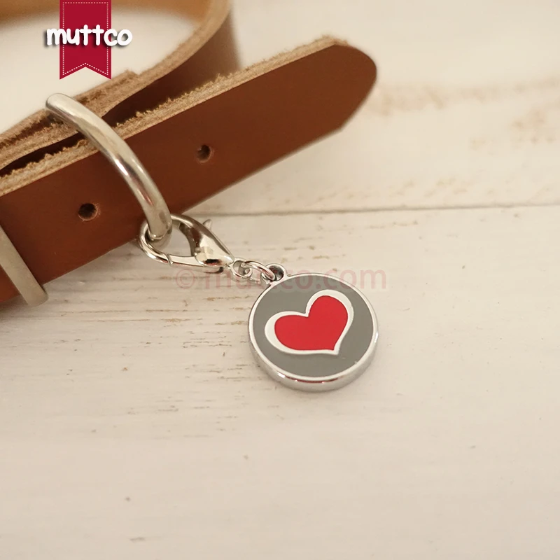 Envío gratuito, 20mm, bonito estampado en forma de corazón, etiqueta de perro de 2 colores, etiquetas de identificación de perro para mascotas, etiquetas redondas de metal con nombre de perro, collar, dije grabado en blanco - imagen 5