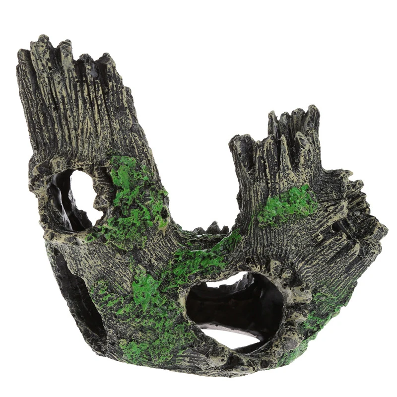 Árbol de simulación hueco de resina con agujero, cueva oculta, acuario, hábitat de reptiles, decoración de paisajismo, casa de evasión de peces, raíz de casa de cría - imagen 3