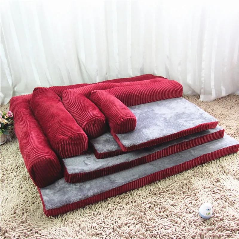 Cama para perros de talla grande acolchada de pana cálida, casa para gatos, estera para perrera, casa para perros pequeños, medianos y grandes, sofá, cesta para mascotas - imagen 4