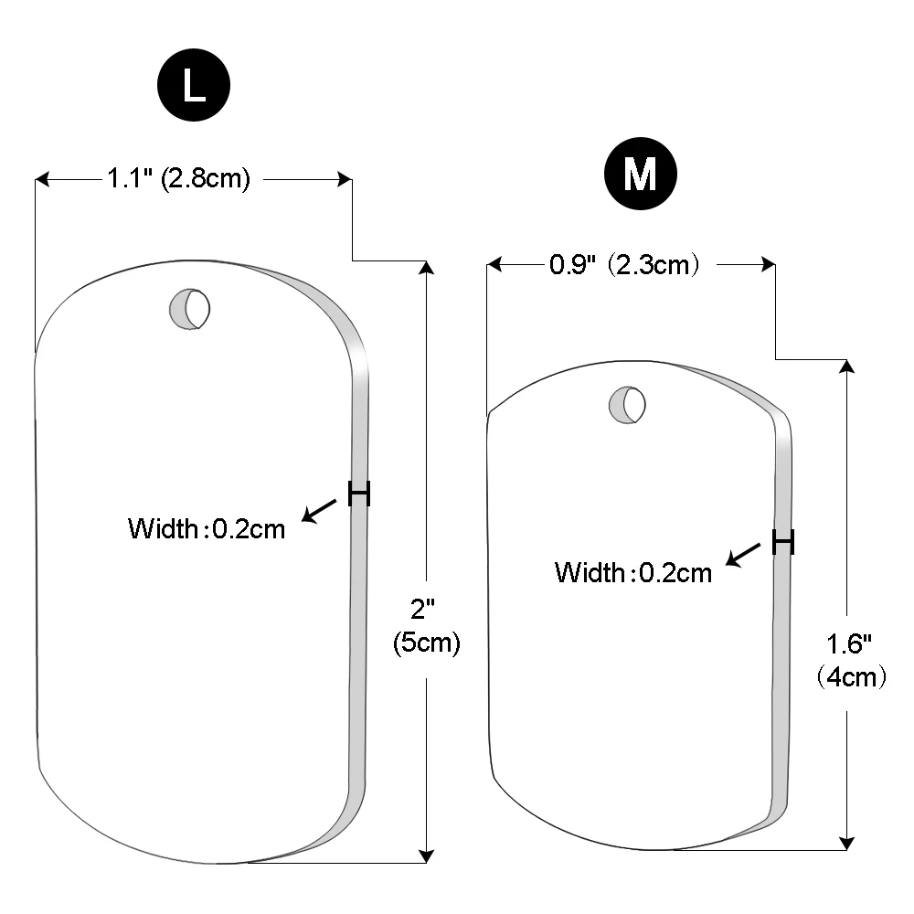 Etiqueta de identificación de perro militar Etiquetas de perros de acero inoxidable Etiqueta de identificación personalizada personalizada Nombre de mascota grabado gratis Dirección Número de teléfono 2 Tamaño M L - imagen 5