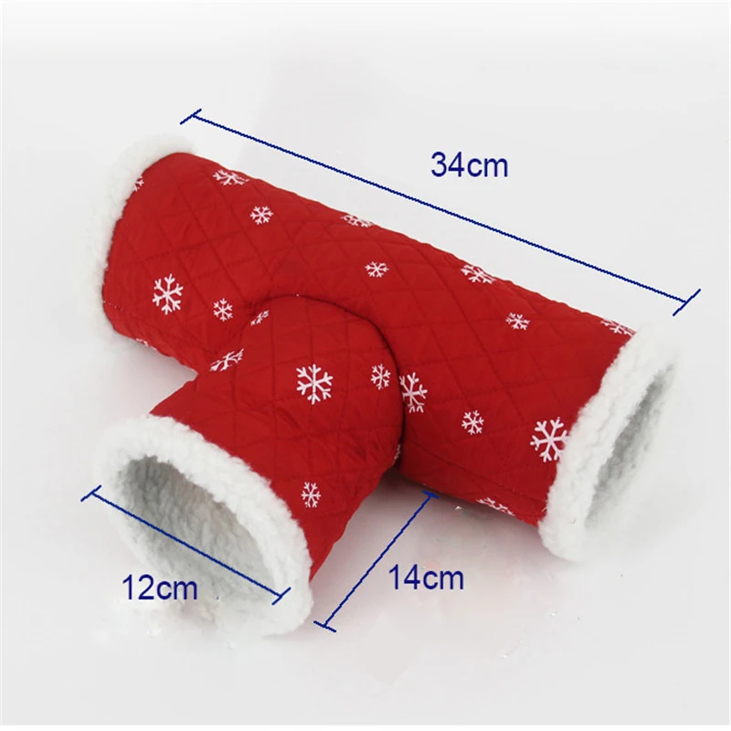 Mini hámster, ardilla, juguete de tres túnel para mantener el calor, tubo, erizo, Casa de Chinchilla, cueva, accesorios para animales pequeños, suministros para mascotas - imagen 4