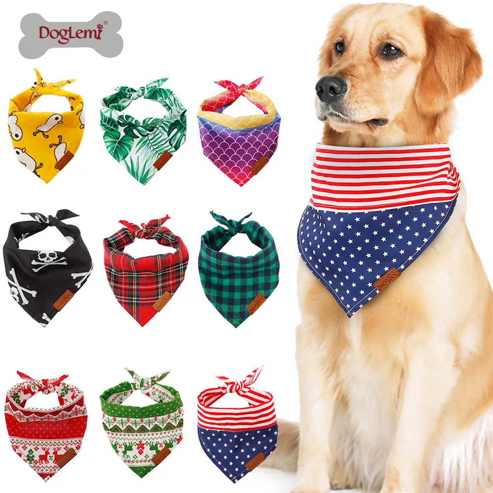 Bufanda para perros, Bandana para perros, babero, Bandana para mascotas, accesorios para mascotas, vendaje Triangular, lazo ajustable para cachorros y gatos, perros medianos y grandes