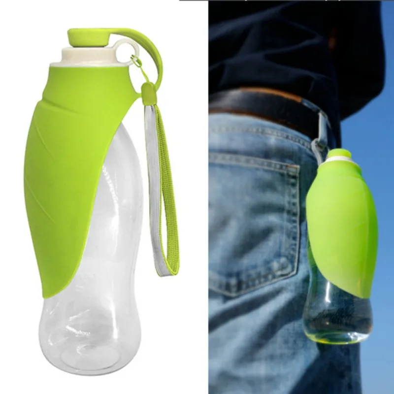 Botella de agua portátil deportiva para perros y mascotas, cuenco de viaje de silicona para perros y gatos, dispensador de agua para mascotas al aire libre, 580ml - imagen 4