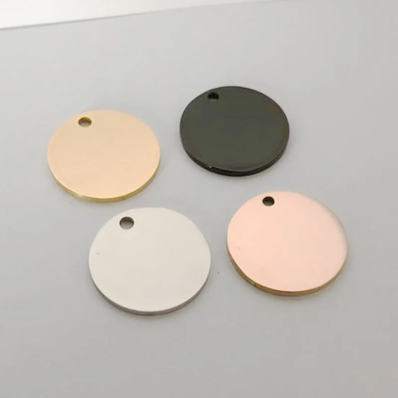 Collar personalizado de acero inoxidable con estampado de espejo, colgante redondo con colgante personalizado, para identificación de perro, 20 unidades - imagen 2