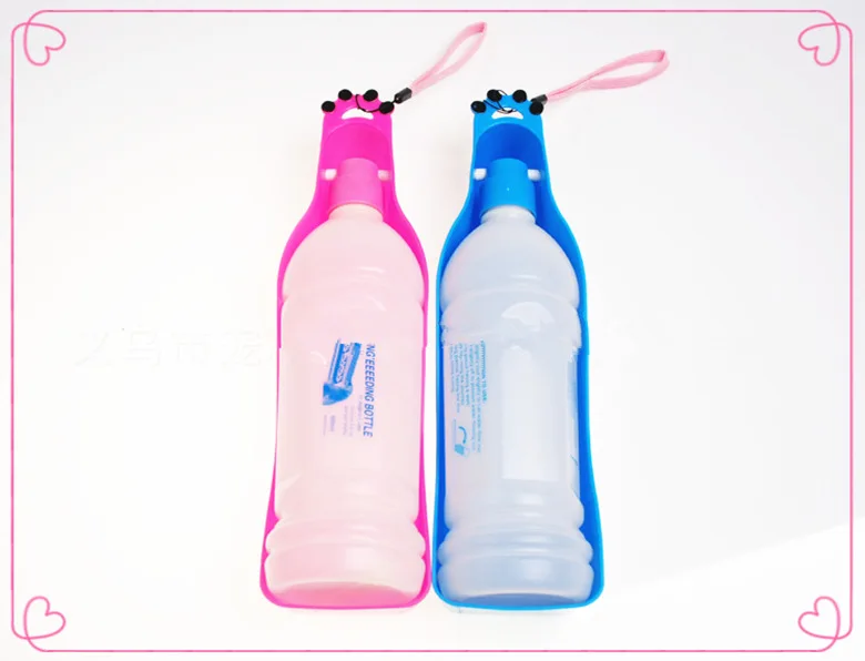 Dispensador de botellas de agua portátil para mascotas, cuenco de alimentación automático para perros, productos de calidad para viajes al aire libre, 350ML/600ML - imagen 2