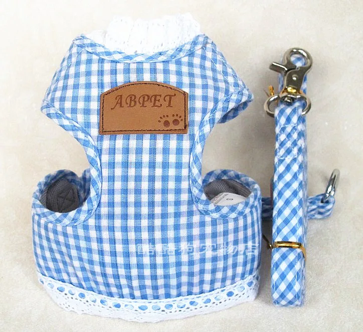 Arnés para perros y gatos pequeños, correa a cuadros, chaleco deportivo, ropa para mascotas, cuerda de tracción, 120cm, PT044 - imagen 3