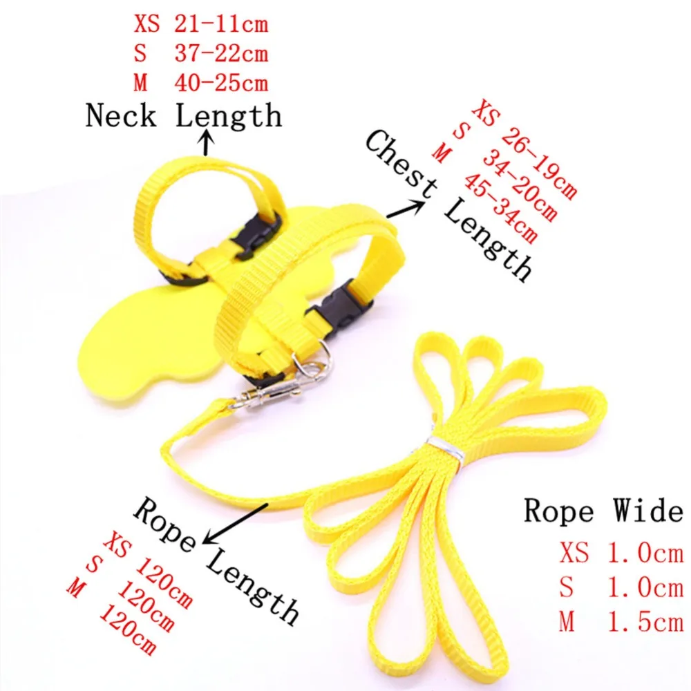 Conjunto de arnés y correa ajustable para perros y gatos pequeños, Collar de correa de nailon con ala de Ángel, correa para caminar para mascotas - imagen 4