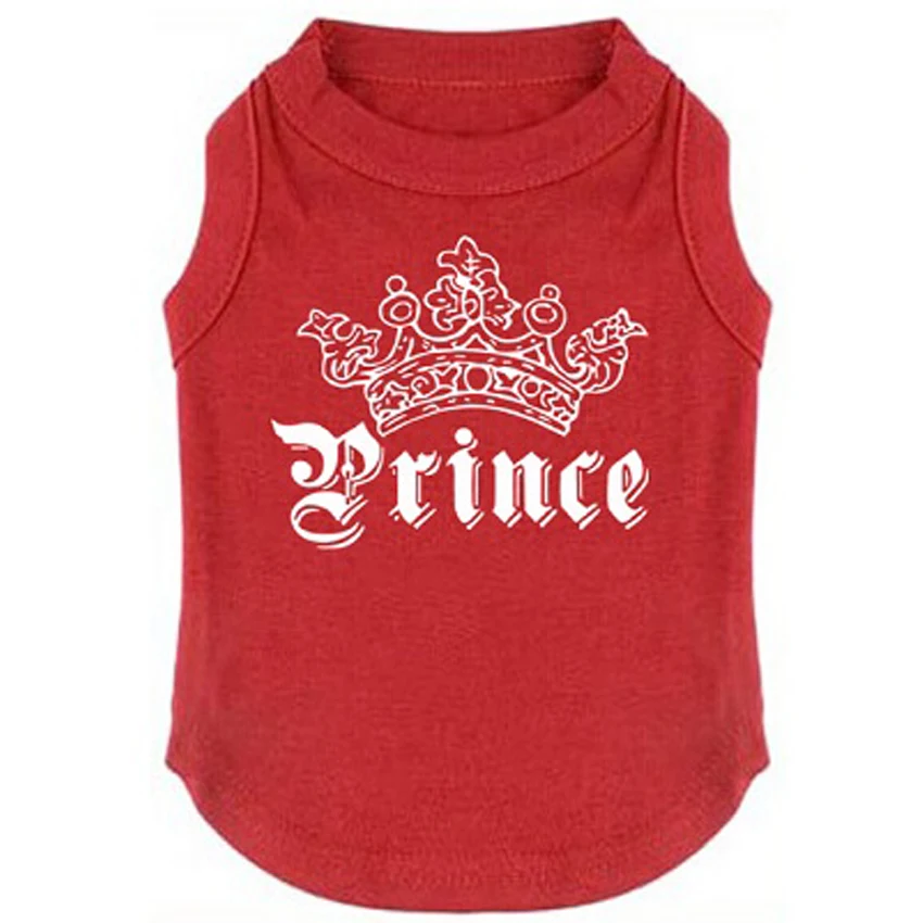 Príncipe impreso mascota cachorro ropa camisas camisetas ropa camisetas para verano para pequeño mediano grande - imagen 2