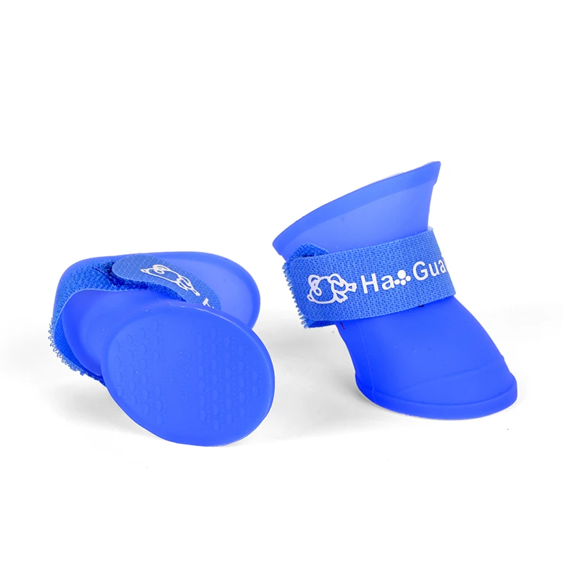 Botas de lluvia impermeables para perros y gatos, zapatos de goma suave, colores caramelo, S/M/L, 4 unidades por juego - imagen 3