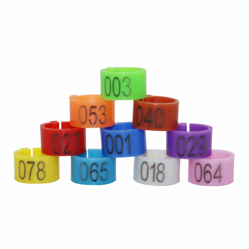 Anillo con Clip para pájaros número 001-100, diámetro interior de 8mm, pata de Paloma, aves de corral, paloma, pájaro, loro, Clip, anillos, banda, anillo para pie, suministros para palomas