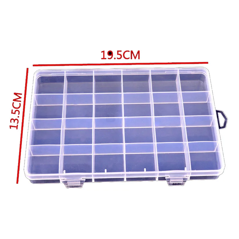 Otmagelu Clear Plastic 24 Slots Beautiful Jewelry Nail Art Rhinestone Empty Storage Box Case Craft Travel Organizer Bead Holder - imagen 4