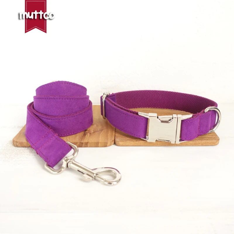 MUTTCO, venta al por menor personalizada, collar de perro de diseño propio, THE CANDY PURPLE, nombre de mascota grabado hecho a mano, collar y correa para perro de 5 tamaños UDC029 - imagen 5
