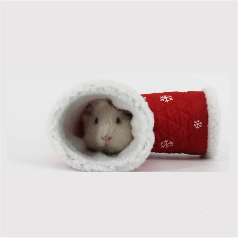 Mini hámster, ardilla, juguete de tres túnel para mantener el calor, tubo, erizo, Casa de Chinchilla, cueva, accesorios para animales pequeños, suministros para mascotas - imagen 3