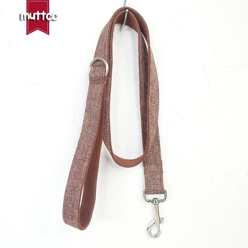 MUTTCO vende al por menor, collar de perro de alta calidad hecho a mano a la moda de diseño propio como caballero, collar de perro THE BROWN SUIT, 5 tamaños UDC039 - imagen 3