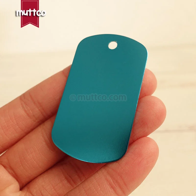 20 unids/lote etiqueta de nombre de perro y gato grabada con láser de metal en blanco de doble cara etiqueta de identificación de perro de aduana militar 10 colores DIT-027 - imagen 3