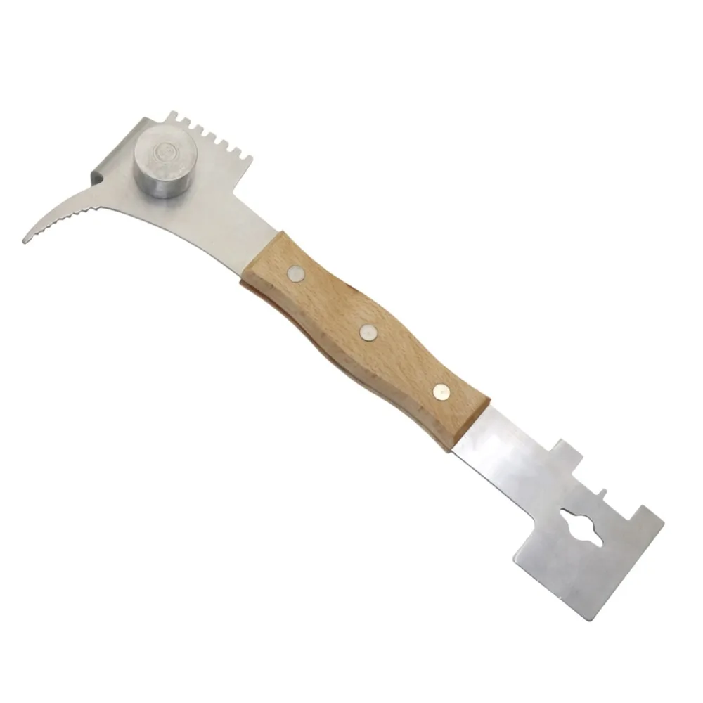 Raspador de apicultura de 7 funciones, herramientas para colmena con mango de madera, cuchillo para cortar miel, producto, colmena para suministros de apicultor, equipo - imagen 5