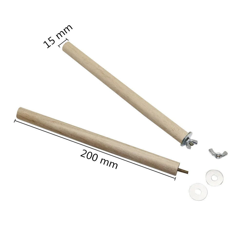 Soporte colgante de madera cruda para loros, perchas de ramas de periquito de juguete para jaula de pájaros, suministros para mascotas, 1 Uds. - imagen 2