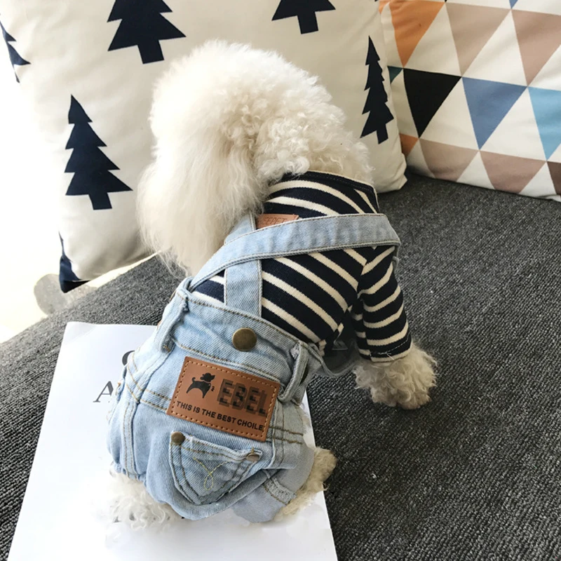 2024 nuevo denim monos perros primavera verano chaleco cachorros ropa perros vaqueros cachorro teddy denim disfraz chaqueta