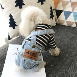 Conjunto vaquero cómodo para cachorros de perro pequeño