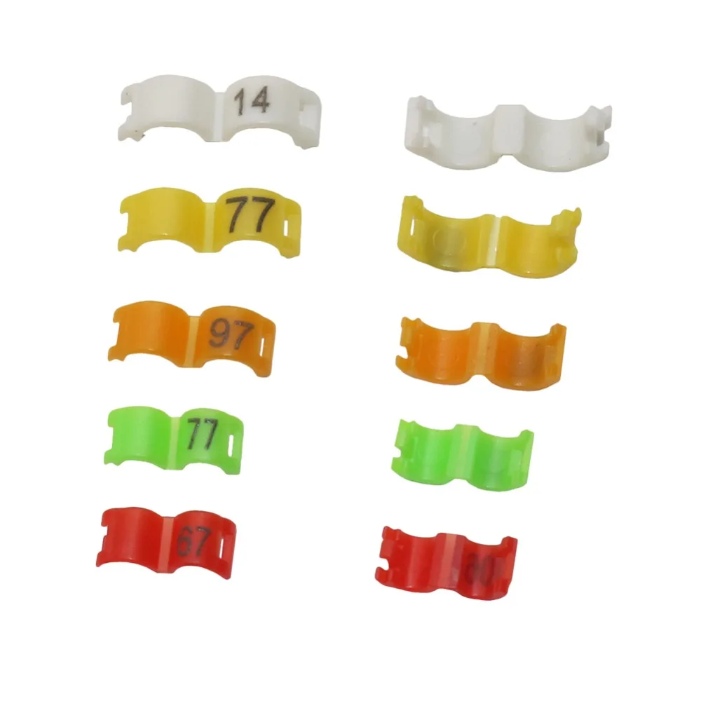 100 unids/lote de anillos de clip para pájaros de 2,7mm, 3mm, 4mm, 4,5mm, 5mm, anillos de pie de plástico para pájaros coloridos, palomas de Acacia, todo tipo de aves - imagen 4