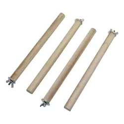 Percha de madera cruda para loros - Soporte colgante para jaula